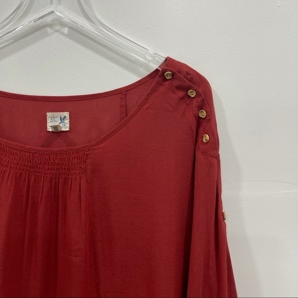 Anthropologie Edme & Esyllte Button Cuff Bell Sleeve Blouse S - Picture 2 of 7